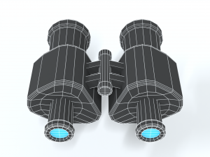 low poly cartoon binoculars Modello 3D