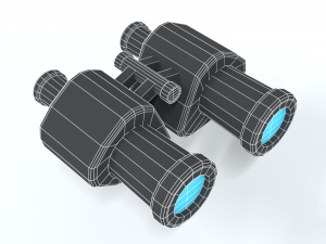 low poly cartoon binoculars Modello 3D