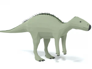 low poly cartoon zalmoxes dinosaur 3D Model