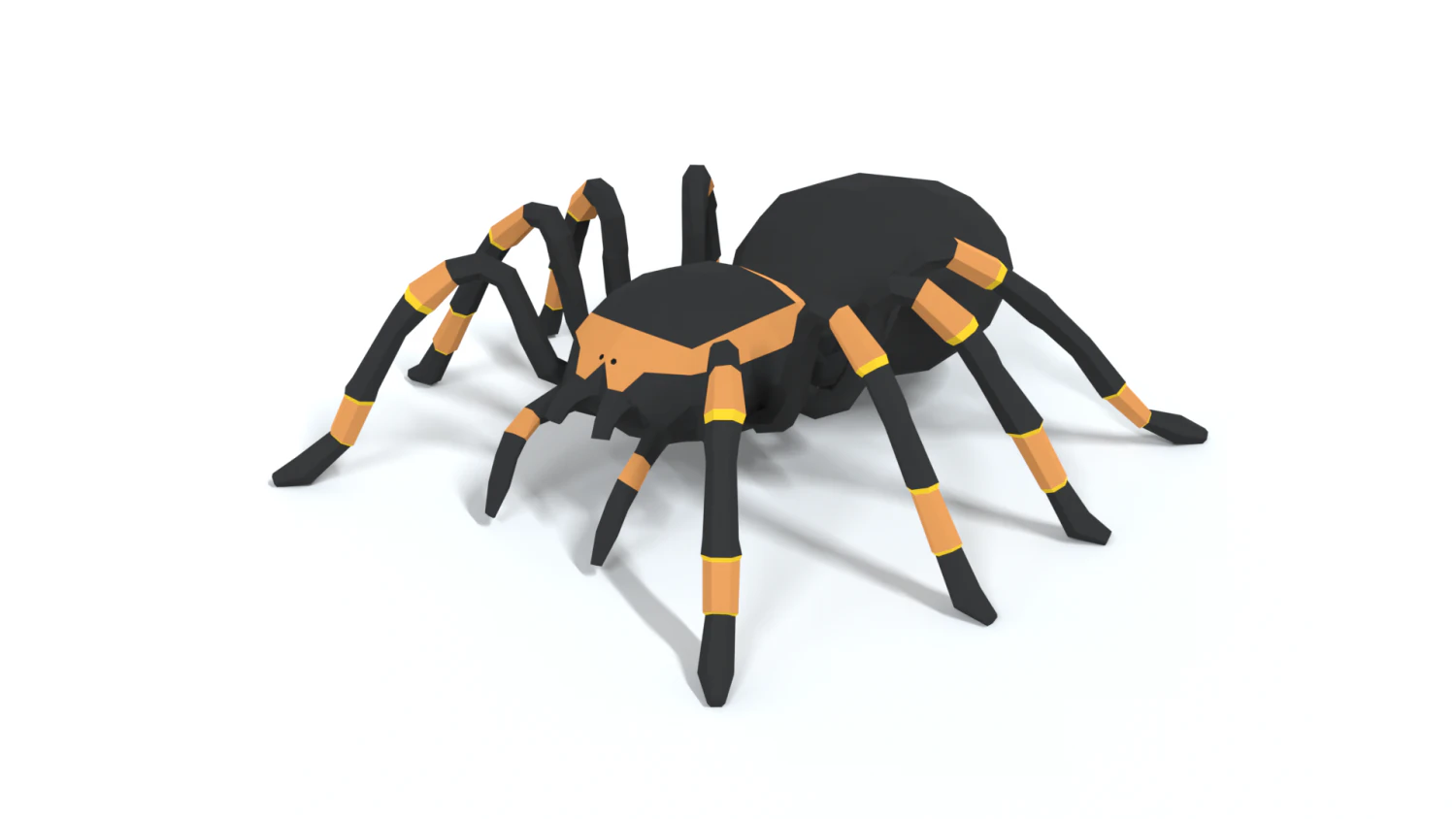 low poly cartoon tarantula 3D Model .c4d .max .obj .3ds .fbx .stl .blend 