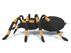 low poly cartoon tarantula 3D Model