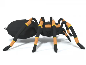 low poly cartoon tarantula 3D Model
