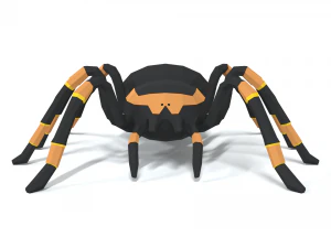 low poly cartoon tarantula 3D Model