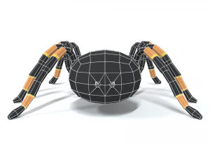 low poly cartoon tarantula 3D Model