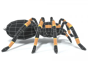 low poly cartoon tarantula 3D Model