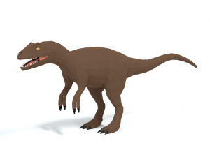 low poly cartoon allosaurus dinosaur 3D Model