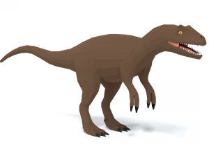 low poly cartoon allosaurus dinosaur 3D Model