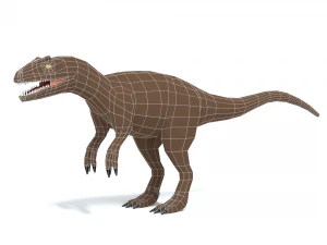 low poly cartoon allosaurus dinosaur 3D Model