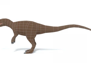 low poly cartoon allosaurus dinosaur 3D Model