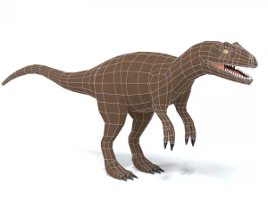 low poly cartoon allosaurus dinosaur 3D Model