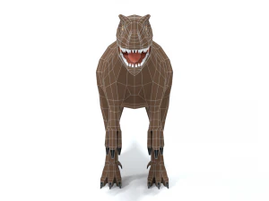 low poly cartoon allosaurus dinosaur 3D Model