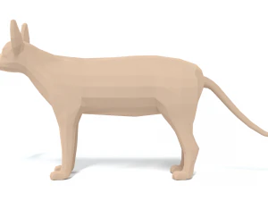 low poly cartoon sphynx cat 3D Model
