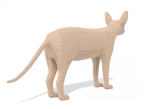 low poly cartoon sphynx cat 3D Model