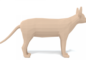 low poly cartoon sphynx cat 3D मॉडल