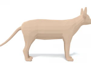 low poly cartoon sphynx cat 3D Model