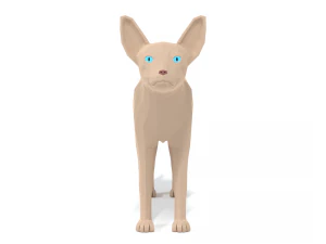 low poly cartoon sphynx cat 3D Model