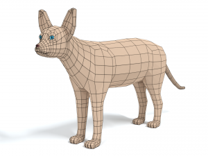 low poly cartoon sphynx cat 3D मॉडल