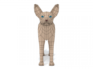 low poly cartoon sphynx cat 3D मॉडल