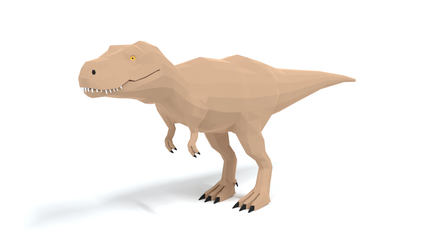 low poly cartoon tyrannosaurus t-rex dinosaur 3D Model .c4d .max .obj .3ds .fbx .stl .blend 