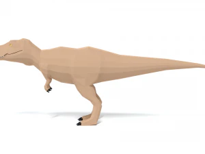low poly cartoon tyrannosaurus t-rex dinosaur 3D Model