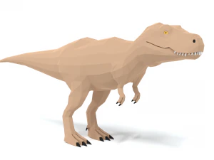 low poly cartoon tyrannosaurus t-rex dinosaur 3D Model