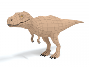 low poly cartoon tyrannosaurus t-rex dinosaur 3D मॉडल