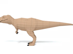 low poly cartoon tyrannosaurus t-rex dinosaur 3D Model