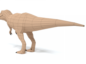 low poly cartoon tyrannosaurus t-rex dinosaur 3D मॉडल