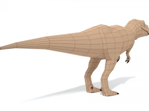 low poly cartoon tyrannosaurus t-rex dinosaur 3D Model