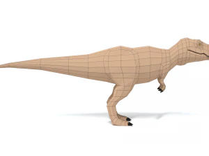 low poly cartoon tyrannosaurus t-rex dinosaur 3D Model