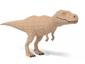 low poly cartoon tyrannosaurus t-rex dinosaur 3D मॉडल