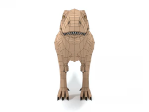 low poly cartoon tyrannosaurus t-rex dinosaur 3D Model