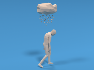 low poly sad kid walking 3D Model