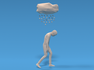 low poly sad kid walking 3D 모델