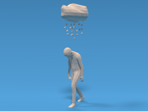 low poly sad kid walking 3D 모델