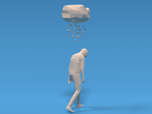 low poly sad kid walking 3D 모델