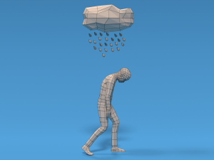 low poly sad kid walking 3D 모델