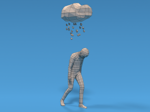 low poly sad kid walking 3D 모델