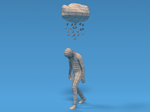 low poly sad kid walking 3D 모델