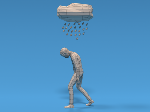 low poly sad kid walking 3D 모델