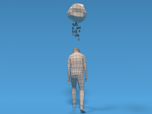 low poly sad kid walking 3D 모델