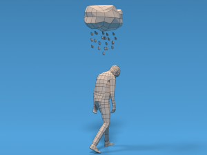 low poly sad kid walking 3D 모델