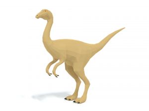 low poly cartoon gallimimus dinosaur 3D Model