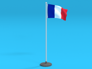 low poly seamless animated france flag 3D Model