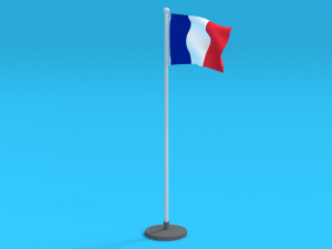 low poly seamless animated france flag 3D Model