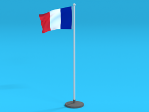 low poly seamless animated france flag 3D Model