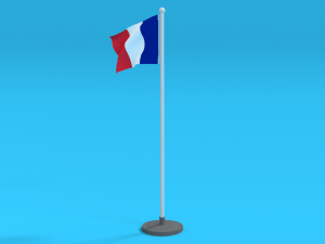 low poly seamless animated france flag 3D Model