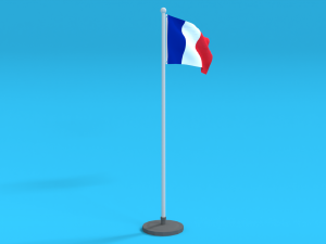 low poly seamless animated france flag 3D Model