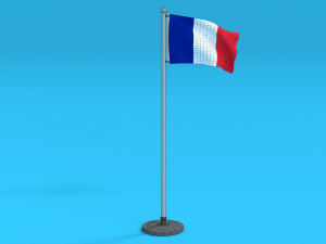 low poly seamless animated france flag 3D Model