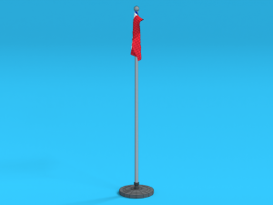 low poly seamless animated france flag 3D Model
